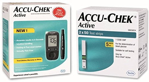 Accu Chek Glucometer with Active Strips