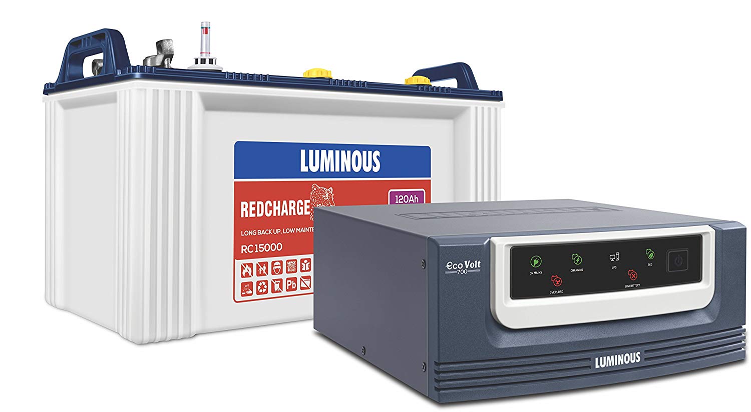 Luminous Ecovolt 700 Inverter with Red Charge 15000 Battery - Tech All