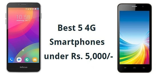 Best Android Phones Under 5000 with 4G and 1 GB Ram