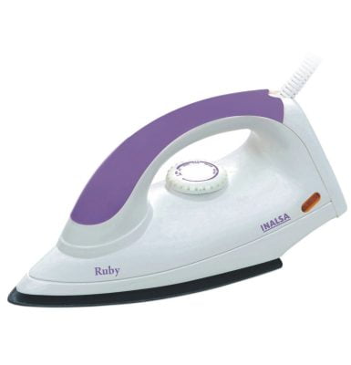  Inalsa Ruby 1000-Watt dry iron with Non-Stick Coated Soleplate