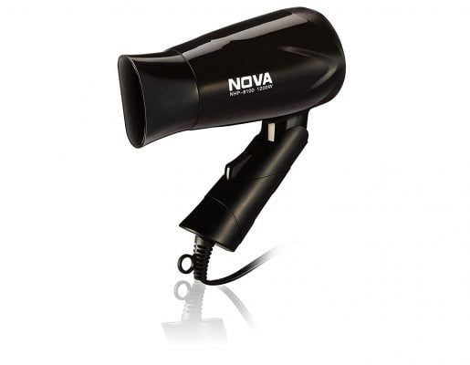 Nova NHP 8100 Silky Shine 1200 W Hot and Cold Foldable Hair Dryer (Black)