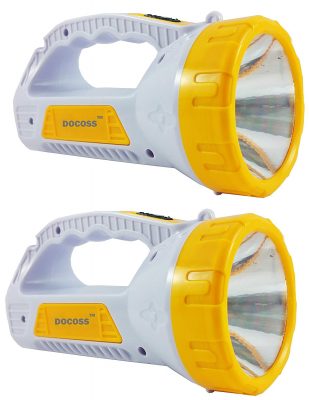DOCOSS (TM) - SET OF 2- Ultra Bright & Long Range Rechargeable Led Torch 