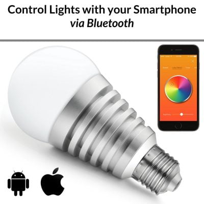 Mansaa Smartshine - Bluetooth Wireless Smart Led Bulb - (9W, E27, Silver Body)