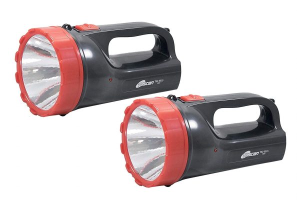 Tuscan Set of 2Pcs - Ultra Beam Rechargeable LED Torches(Black)