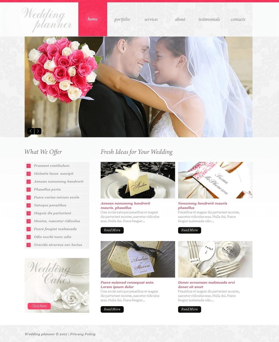 Best Wedding HTML Website Templates Offered by TemplateMonster