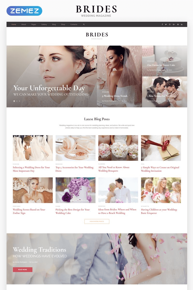 Brides - Wedding Magazine Multipurpose HTML Theme